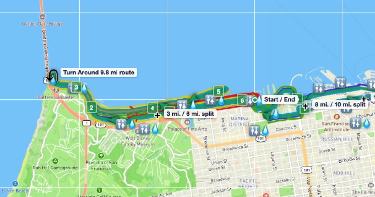 Map preview of MGT Flat - 9.8 Miles + 6 other distances